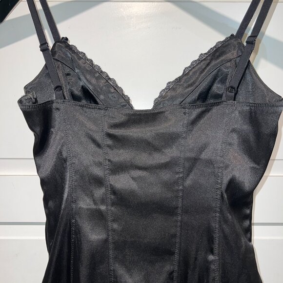 Guess Designer Night Out Cocktail Shiny Slip Dress Silky Black Looks New - Picture 4 of 10